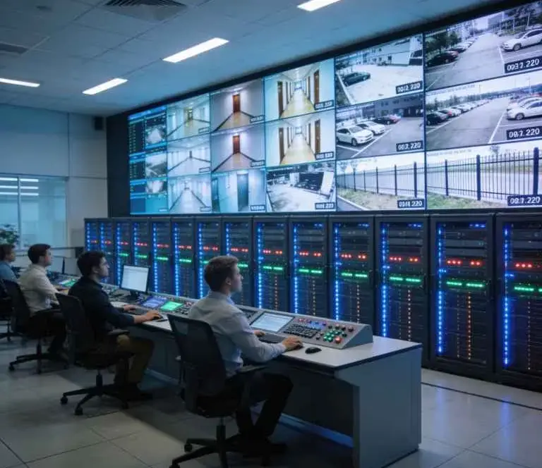 Security and Surveillance Systems in Saudi Arabia combining video monitoring, access control.
